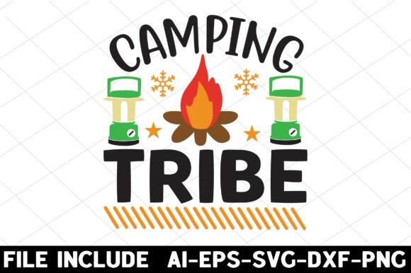 Camping Tribe: A Graphic Design Asset for Crafts and Merchandise