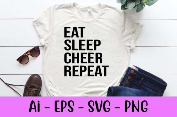 Eat Sleep Cheer Repeat SVG – A Versatile Graphic Design Asset for Crafters