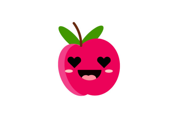 Fruit Kawaii Apple Icon – A Versatile Graphic Design Asset for Creative Sellers