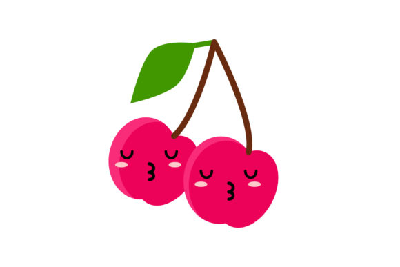 Kawaii Fruit Cherry Icon – A Playful Embroidery Design for the Right Projects