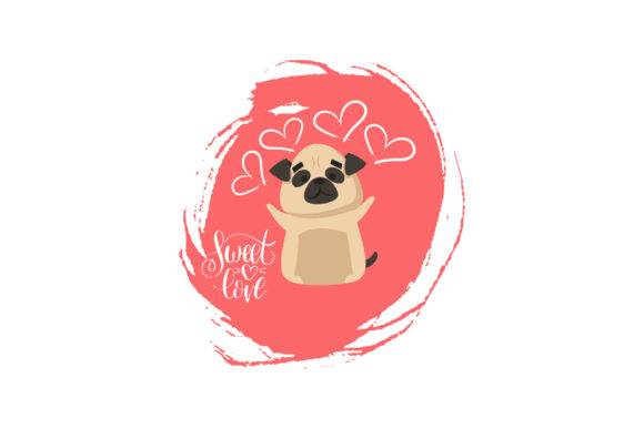 Valentine Dog Cheers Illustration: A Graphic Freebie for Heartfelt Branding