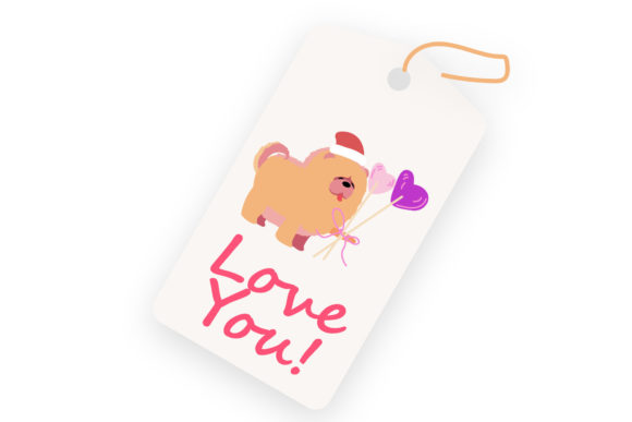 Valentine Greeting Tag Love Balloon Dog: A Versatile Graphics Freebie for Creative Campaigns