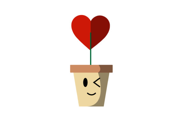Valentine Love Plant Vector: A Versatile Graphic Design Freebie for Marketing