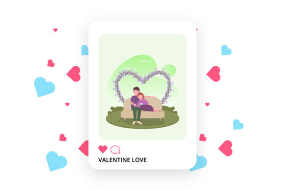 Valentine Photocard Chillin Couple: A Must-Try Graphic Design Freebie for Crafters