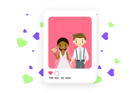 Valentine Photocard Couple Illustration: A Versatile Freebie for Digital Sellers