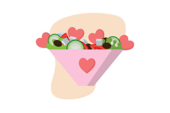 Valentine Salad Romantic Bouquet: A Graphics Freebie with Heartfelt Appeal