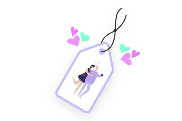 Valentine Tag Couple Romantic Selfie: A Versatile Graphic Design Freebie for Local Business Branding
