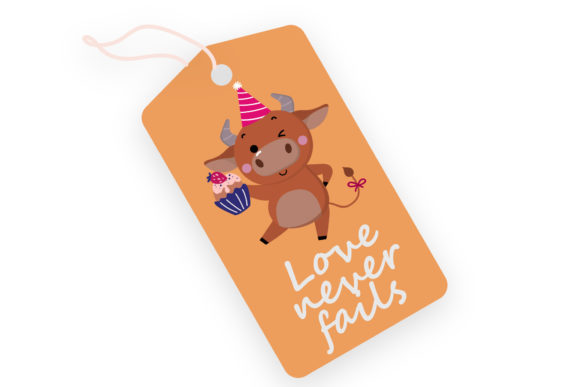 Valentine Tag Cow Cake Illustration: A Versatile Freebie for Local Business Branding