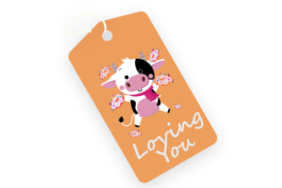 Valentine Tag Cow Donuts Illustration – A Freebie Graphic for Handmade Creators