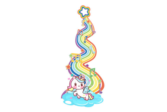Valentine Unicorn with Rainbow Graphics for Freebies and Creative Projects